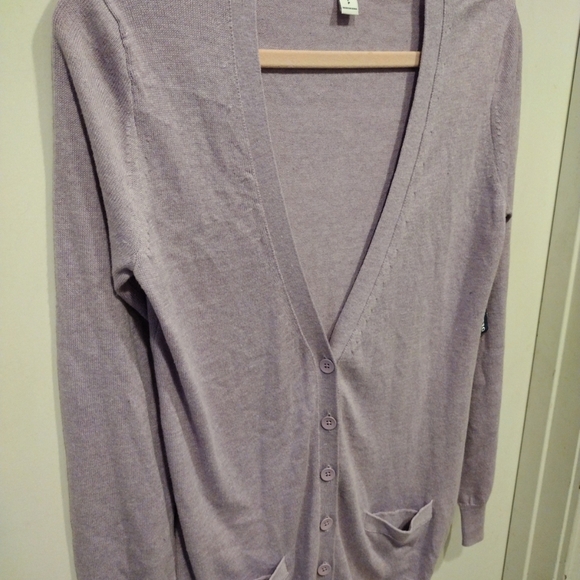 Old Navy NWT Purple Longline Button Down Cardigan Sweater Sz S-Y2K Cotton Blend - Picture 3 of 6